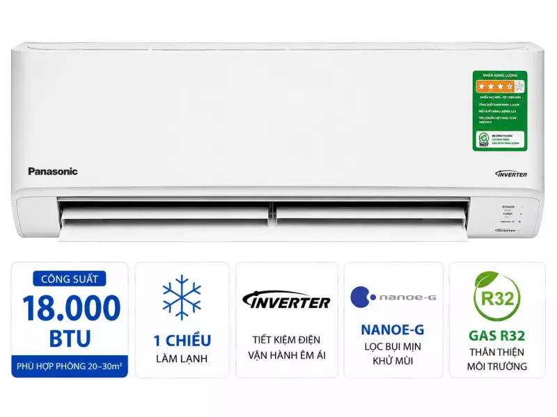 Điều hòa Panasonic 18000 BTU 1 chiều inverter XPU18XKH-8