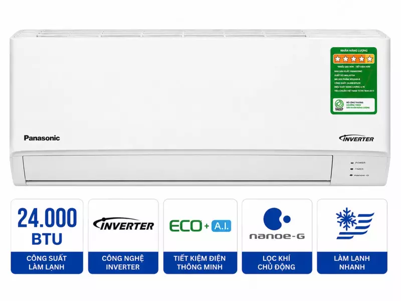 Điều hòa Panasonic 24000 BTU 1 chiều inverter XPU24XKH-8