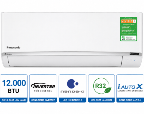 Điều hòa Panasonic 12000BTU 1 chiều inverter cao cấp XU12BKH-8