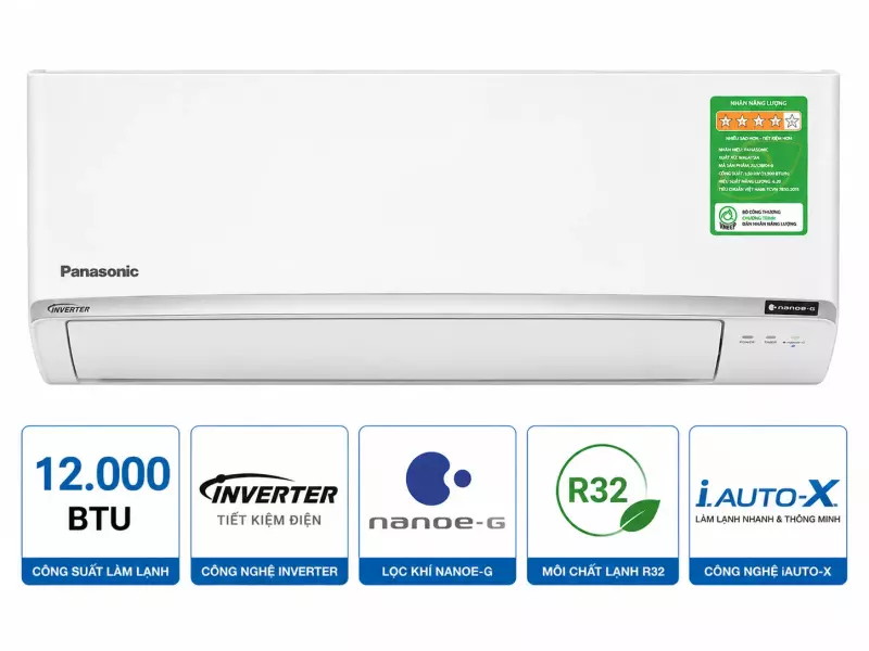 Điều hòa Panasonic 12000BTU 1 chiều inverter cao cấp XU12BKH-8