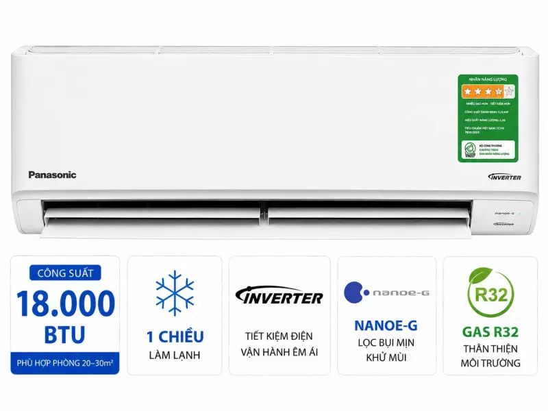Điều hòa Panasonic 18000BTU 1 chiều inverter cao cấp XU18BKH-8