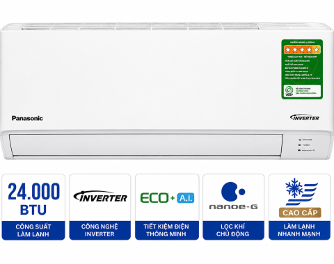 Điều hòa Panasonic 24000BTU 1 chiều inverter cao cấp XU24BKH-8