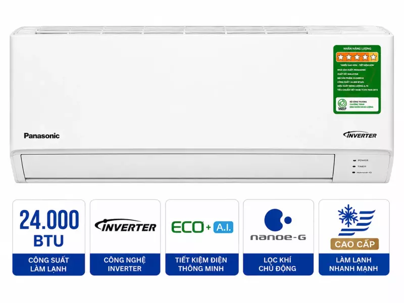Điều hòa Panasonic 24000BTU 1 chiều inverter cao cấp XU24BKH-8