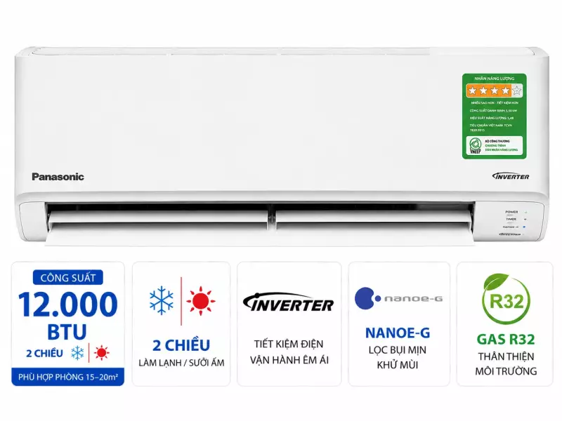 Điều hòa Panasonic 2 chiều 12.000BTU inverter YZ12AKH-8