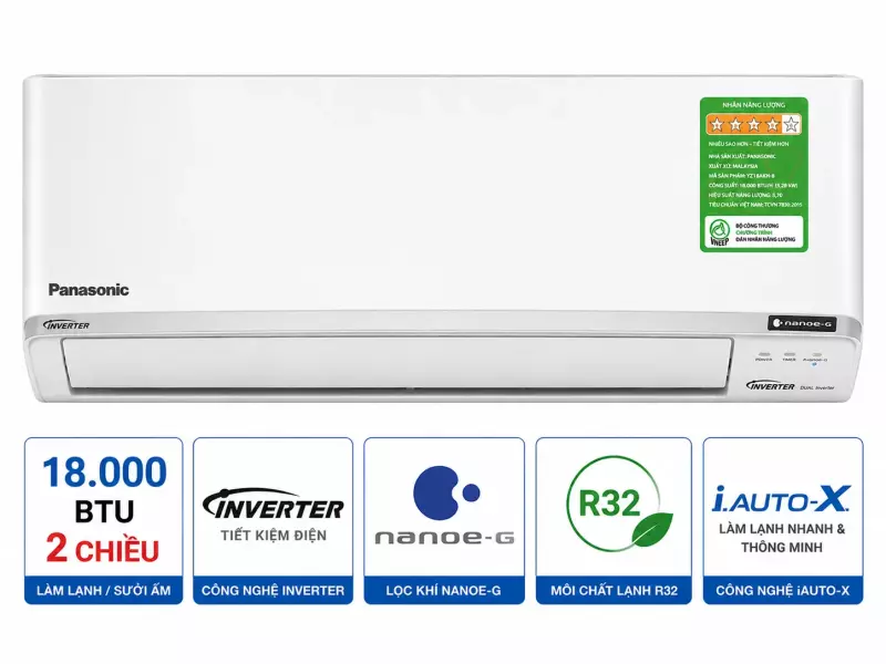 Điều hòa Panasonic 2 chiều 18.000BTU inverter YZ18AKH-8