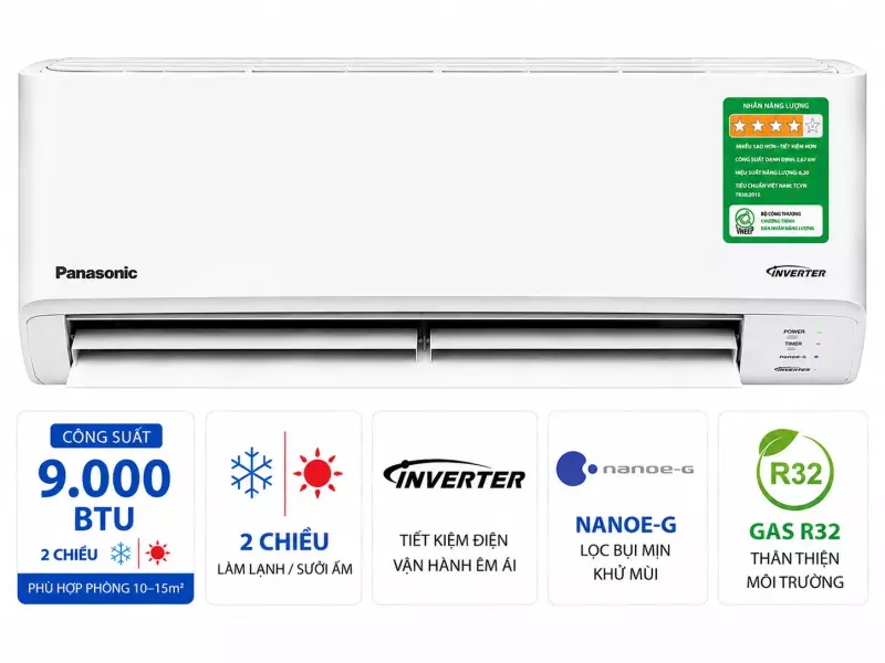 Điều hòa Panasonic 2 chiều 9.000BTU inverter YZ9AKH-8