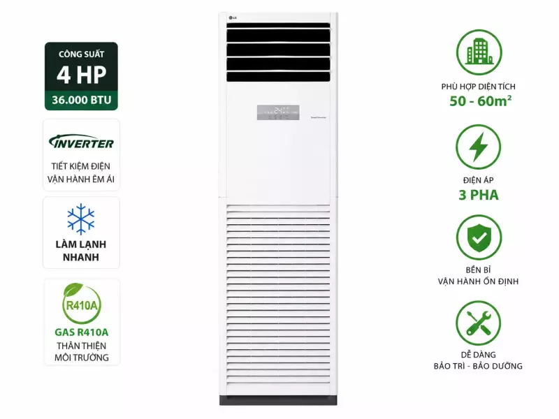 Điều hòa tủ đứng LG Inverter 4 HP ZPNQ36LR5A0 (3 Pha)