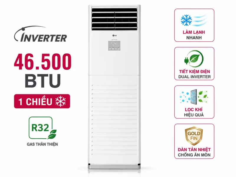 Điều hòa tủ đứng LG Inverter 46500 BTU ZPNQ48GT3A0