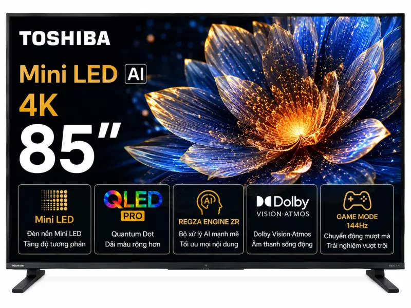 Smart Tivi Mini LED Toshiba AI 4K 85 inch 85Z670RP