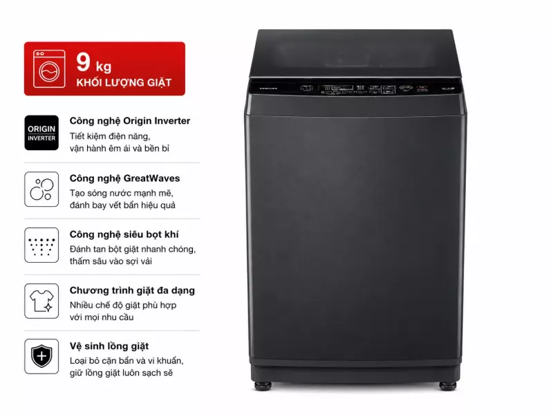 Máy giặt Toshiba 9 kg AW-M1000FV(MK)