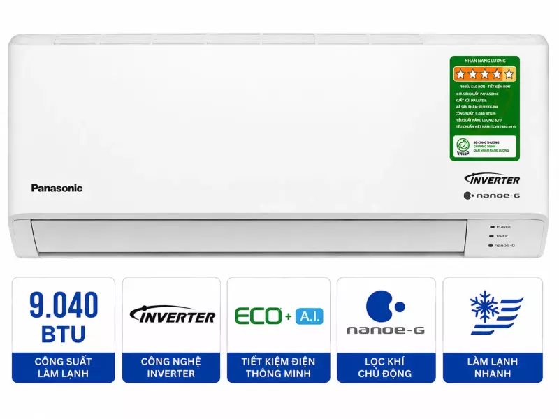 Điều hòa Panasonic Inverter 9040 BTU CU/CS-PU9XKH-8M
