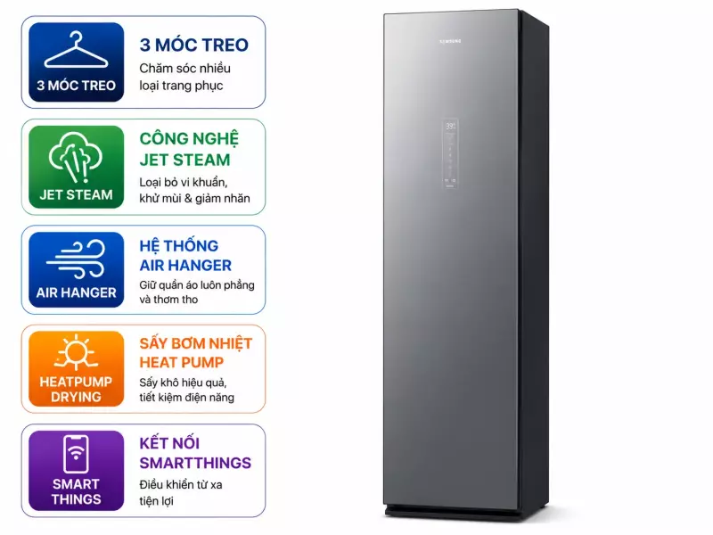 Tủ Chăm Sóc Quần Áo Thông Minh Samsung DF60A8500EG/SV