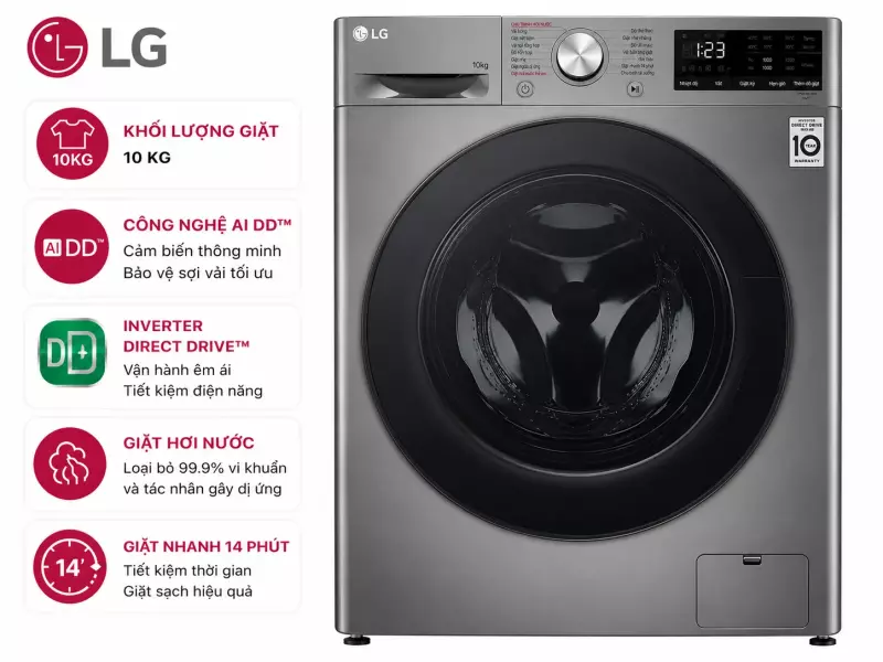 Máy giặt LG Inverter 10 kg FV1410S4P