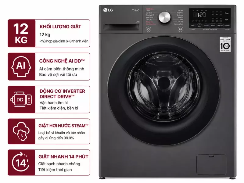 Máy giặt LG AI DD Inverter 12 kg FX1412N5G