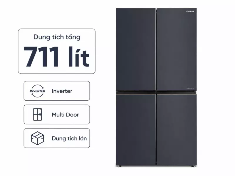 Tủ lạnh Toshiba Inverter 711 lít Multi Door GR-RF900WI-PMV(06)-MG