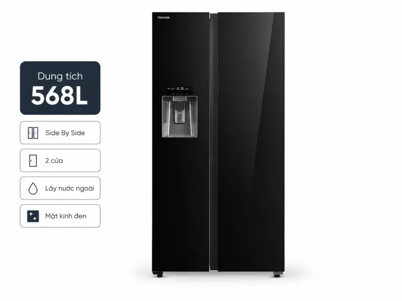 Tủ lạnh Toshiba Inverter 568 lít Side By Side GR-RS755WIA-PGV(22)-XK
