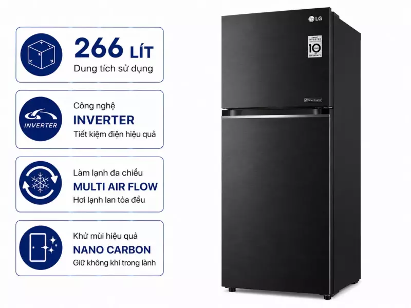 Tủ lạnh LG Inverter 266 lít LTB26BLM