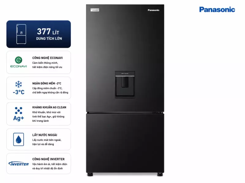 Tủ lạnh Panasonic Inverter 377 lít NR-BX421GPKV