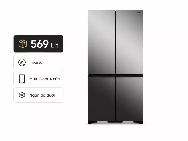 Tủ lạnh Hitachi Inverter 569 lít R-WB640VGV0X