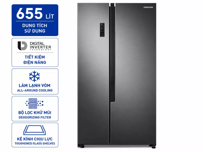 Tủ lạnh Samsung Inverter 655 lít RS62R5001B4/SV