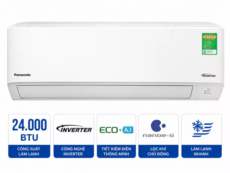 Điều hòa Panasonic 1 chiều 24.000BTU inverter RU24AKH-8