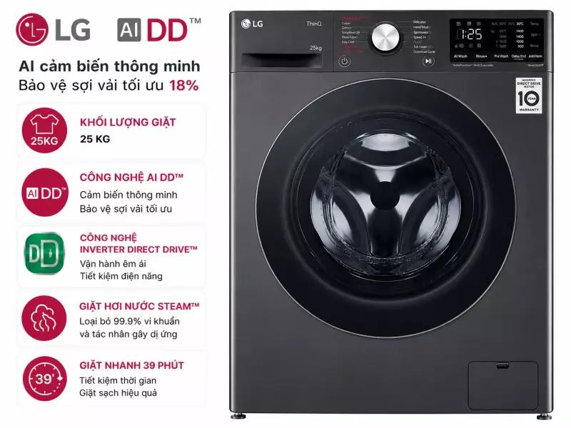 Máy giặt LG AI DD Inverter 25 kg T2725SX5