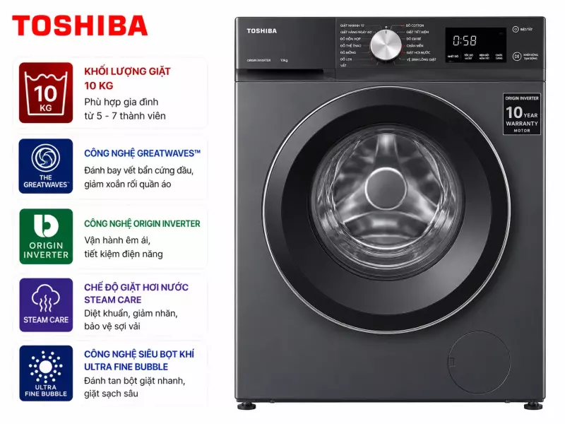 Máy giặt Toshiba Inverter 10 kg TW-T23BU110UWV(MG)