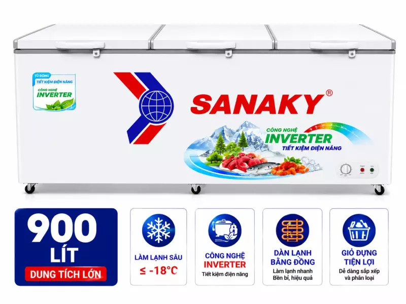 Tủ đông Sanaky 900 lít VH-1199HY