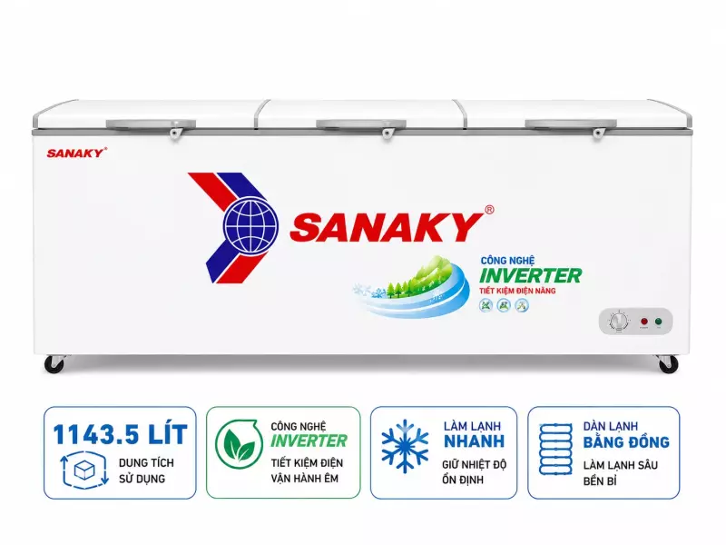 Tủ đông Sanaky Inverter 1143.5 lít VH-1399HY3