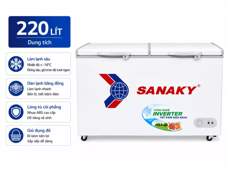 Tủ đông Sanaky 220 lít VH-2899W1