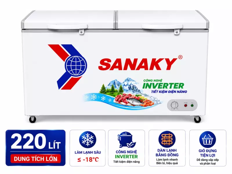 Tủ đông Sanaky Inverter 220 lít VH-2899W3