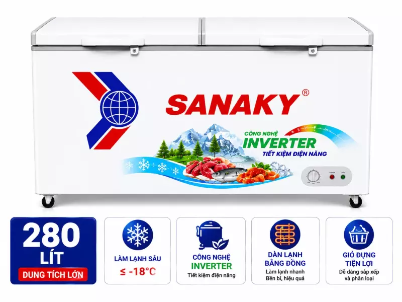 Tủ đông Sanaky Inverter 280 lít VH-4099W3