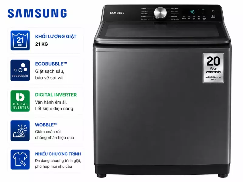 Máy giặt Samsung Inverter 21 kg WA80F21B9BSV
