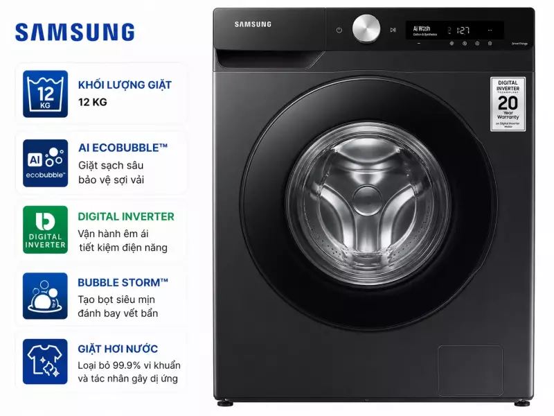 Máy giặt Samsung AI EcoBubble Inverter 12 kg WW12CGP44DSBSV