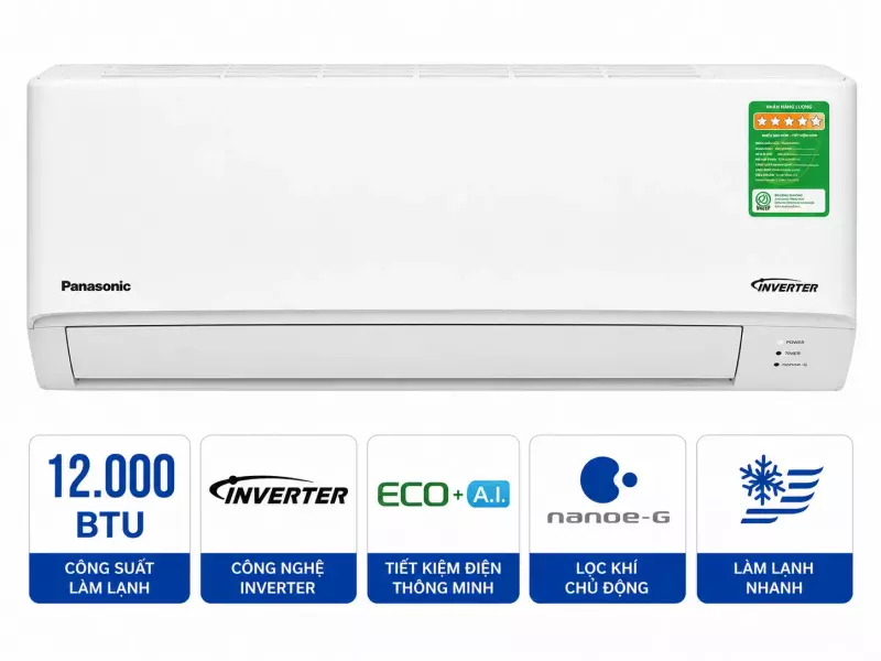 Điều hòa Panasonic 12000 BTU 1 chiều inverter XPU12XKH-8