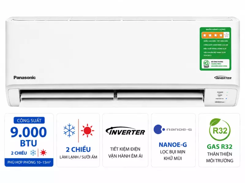 Điều hòa Panasonic 9000 BTU 2 chiều inverter XZ9BKH-8
