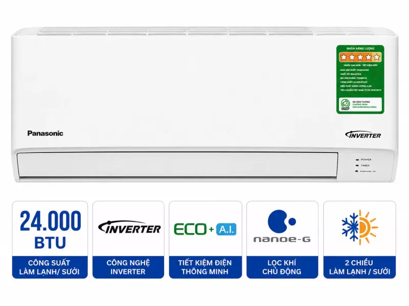 Điều hòa Panasonic 2 chiều 24.000BTU inverter YZ24BKH-8