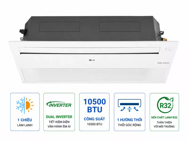 Điều hòa âm trần 1 hướng LG Inverter 10500 BTU ZTNQ12GULA0